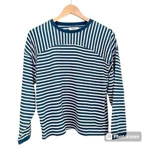 Madewell Easy Rugby Tee, Blue & White Striped